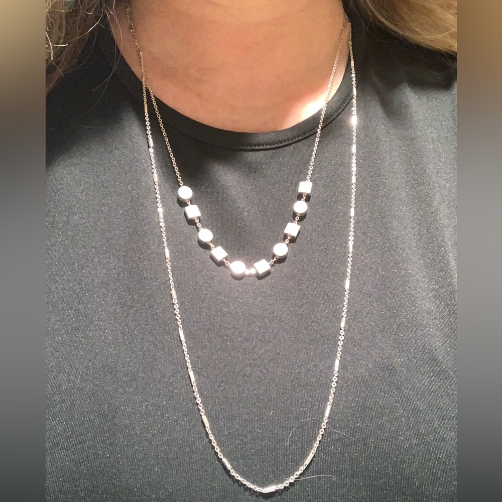 Romolo layered silver necklace
